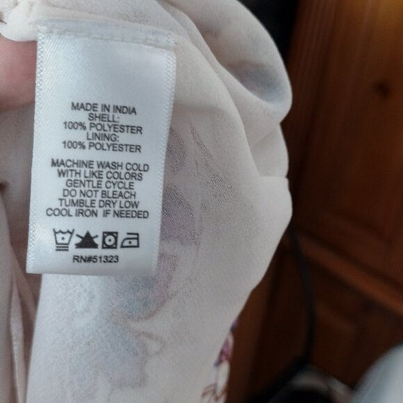 CeCe Floral Sleeveless Blouse XL – Tie Neck Mock Neck Pastel Print Top - Picture 10 of 10